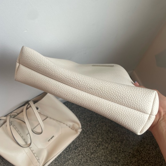 Steve Madden cream tote with silver studs and matching clutch - Picture 10 of 10